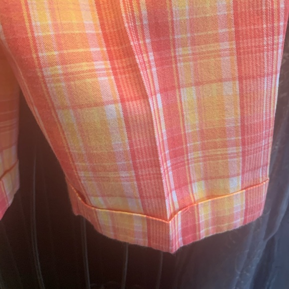 Cherokee Plaid Bermuda Shorts Adjustable Waist Snap Closure - Picture 7 of 7